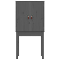 Credenza Grigia 60x40x120 cm in Legno Massello di Pino 821746