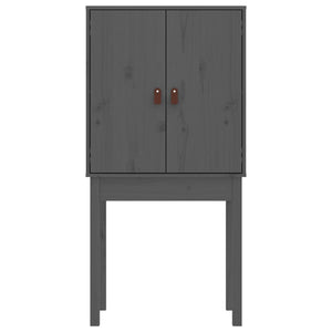 Credenza Grigia 60x40x120 cm in Legno Massello di Pino 821746