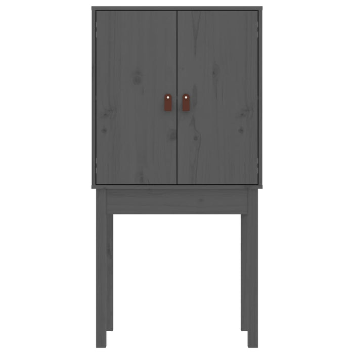 Credenza Grigia 60x40x120 cm in Legno Massello di Pino 821746