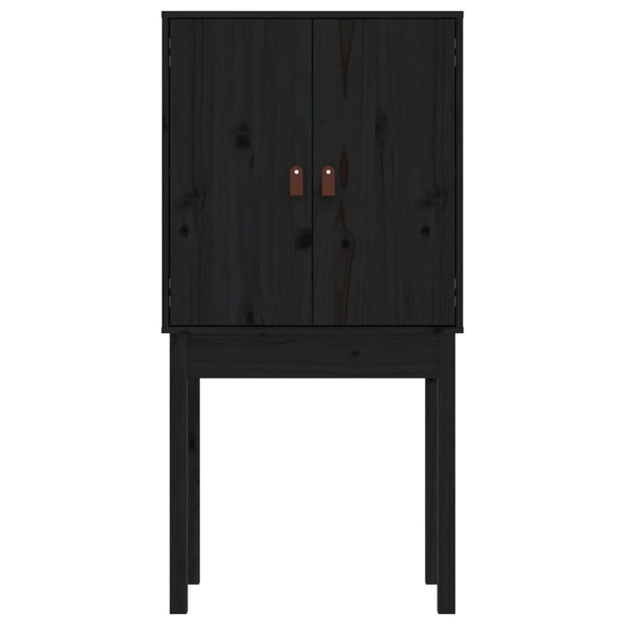 Credenza Nera 60x40x120 cm in Legno Massello di Pino 821748