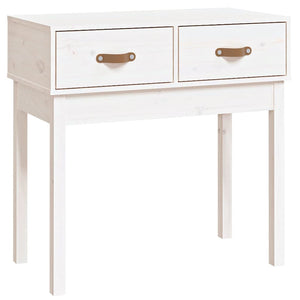 Tavolo Consolle Bianco 76,5x40x75 cm in Legno Massello di Pino 821750