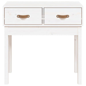Tavolo Consolle Bianco 76,5x40x75 cm in Legno Massello di Pino 821750