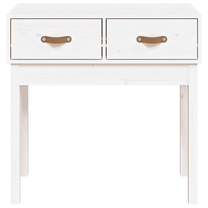 Tavolo Consolle Bianco 76,5x40x75 cm in Legno Massello di Pino 821750