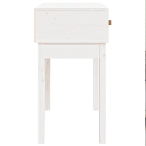 Tavolo Consolle Bianco 76,5x40x75 cm in Legno Massello di Pino 821750