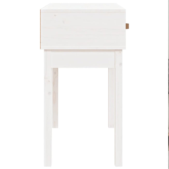 Tavolo Consolle Bianco 76,5x40x75 cm in Legno Massello di Pino 821750