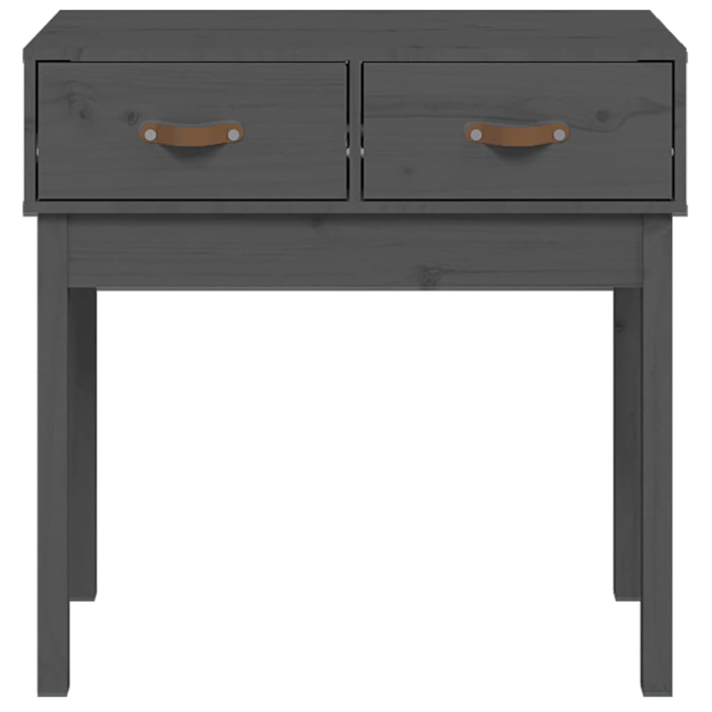 Tavolo Consolle Grigio 76,5x40x75 cm in Legno Massello di Pino 821751