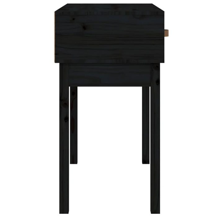 Tavolo Consolle Nero 76,5x40x75 cm in Legno Massello di Pino 821753