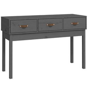 Tavolo Consolle Grigio 114x40x75 cm in Legno Massello di Pino 821756