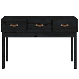 Tavolo Consolle Nero 114x40x75 cm in Legno Massello di Pino 821758