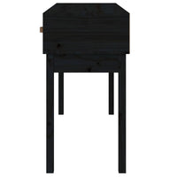 Tavolo Consolle Nero 114x40x75 cm in Legno Massello di Pino 821758