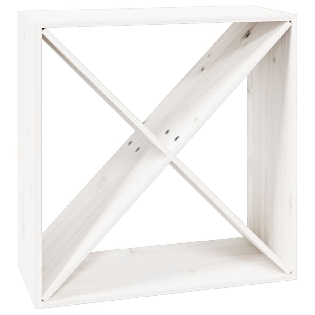 Portabottiglie Bianco 62x25x62 cm in Legno Massello di Pino 821760