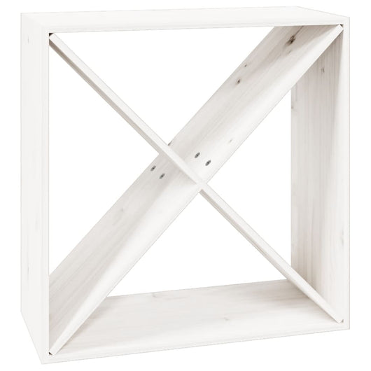 Portabottiglie Bianco 62x25x62 cm in Legno Massello di Pino 821760
