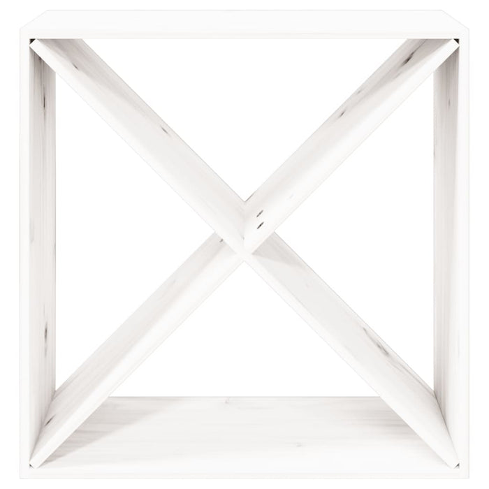 Portabottiglie Bianco 62x25x62 cm in Legno Massello di Pino 821760