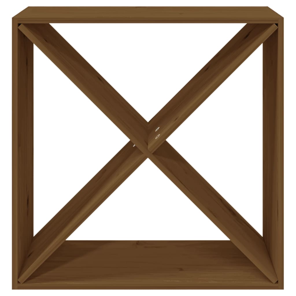 Portavini Marrone Ambra 62x25x62 cm in Legno Massello di Pino 821762