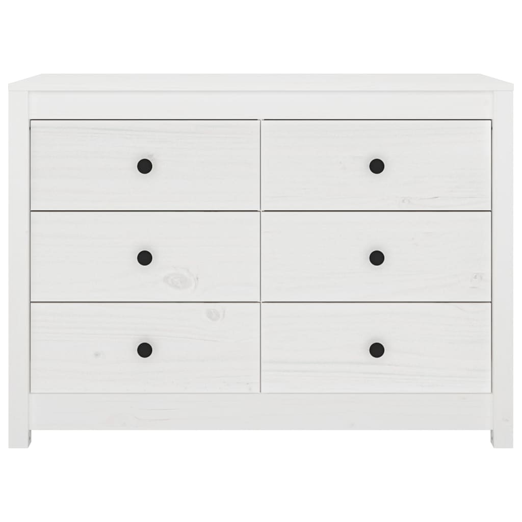 Armadietto Bianco 100x40x72 cm in Legno Massello di Pino 821765