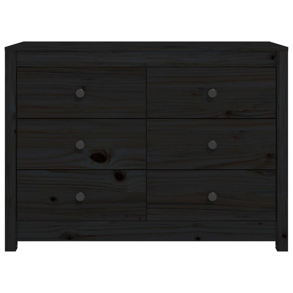Armadietto Nero 100x40x72 cm in Legno Massello di Pino 821768