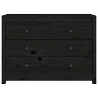Armadietto Nero 100x40x72 cm in Legno Massello di Pino 821768