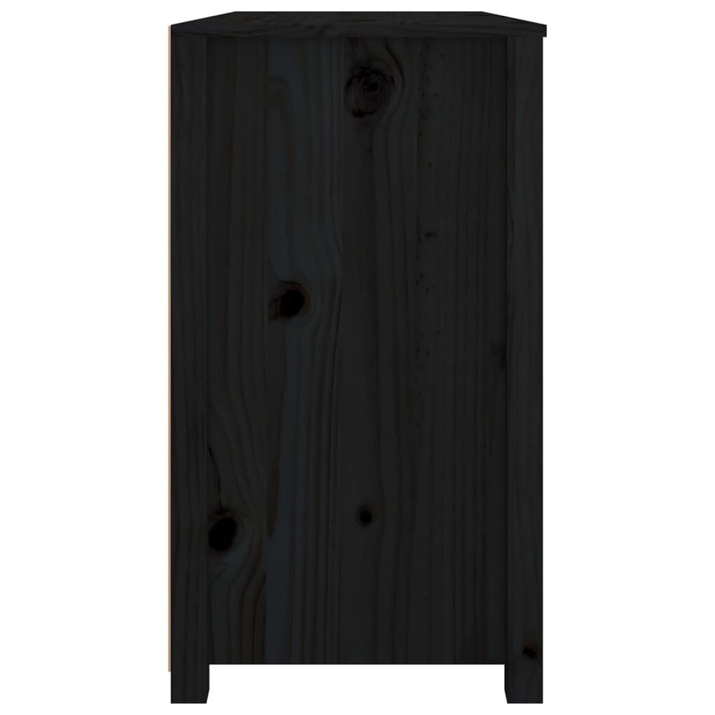Armadietto Nero 100x40x72 cm in Legno Massello di Pino 821768