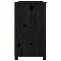 Armadietto Nero 100x40x72 cm in Legno Massello di Pino 821768
