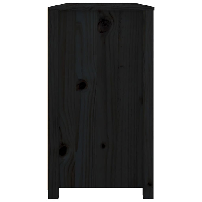 Armadietto Nero 100x40x72 cm in Legno Massello di Pino 821768