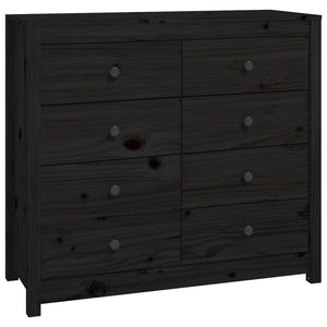 Armadietto Nero 100x40x90 cm in Legno Massello di Pino 821773