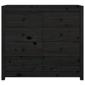 Armadietto Nero 100x40x90 cm in Legno Massello di Pino 821773