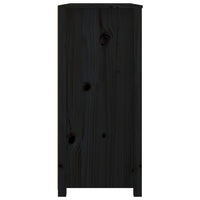 Armadietto Nero 100x40x90 cm in Legno Massello di Pino 821773
