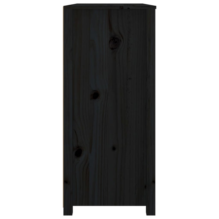 Armadietto Nero 100x40x90 cm in Legno Massello di Pino 821773