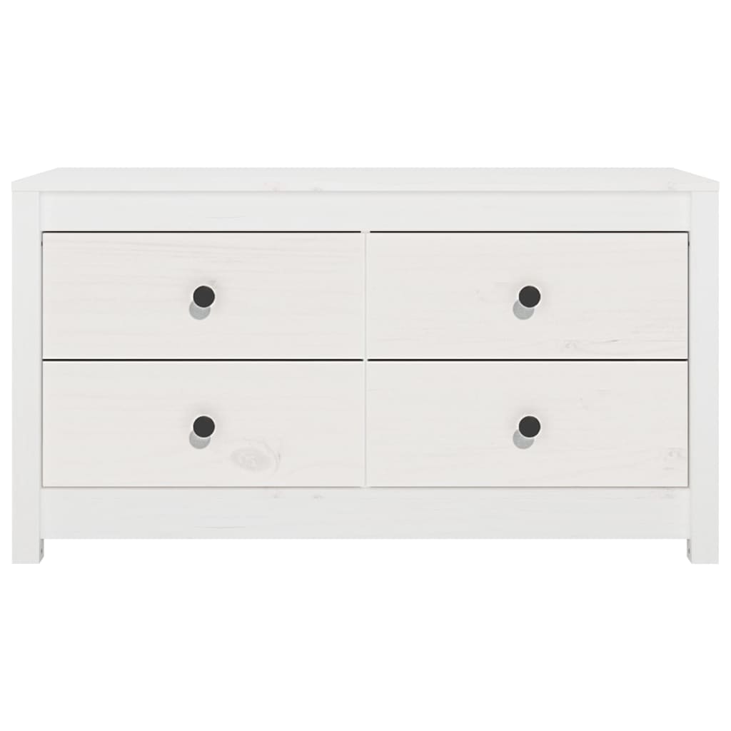 Armadietto Miele Bianca 100x40x54 cm in Legno Massello di Pino