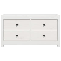 Armadietto Bianco 100x40x54 cm in Legno Massello di Pino 821775