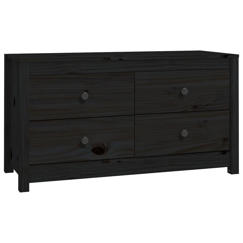 Armadietto Nero 100x40x54 cm in Legno Massello di Pino 821778