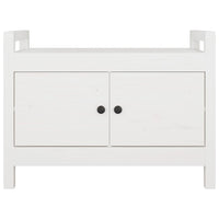 Panca da Ingresso Bianca 80x40x60 cm in Legno Massello di Pino 821780