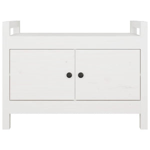 Panca da Ingresso Bianca 80x40x60 cm in Legno Massello di Pino 821780