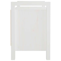 Panca da Ingresso Bianca 80x40x60 cm in Legno Massello di Pino 821780