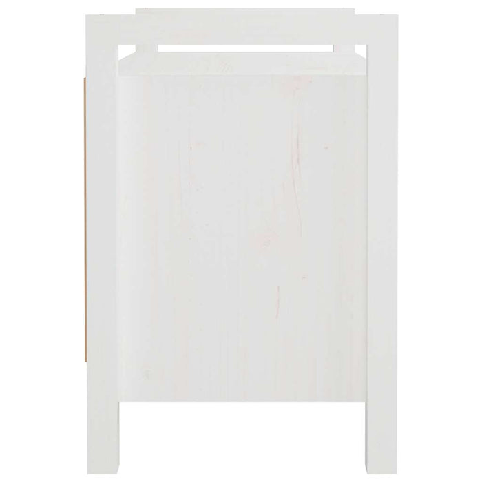 Panca da Ingresso Bianca 80x40x60 cm in Legno Massello di Pino 821780