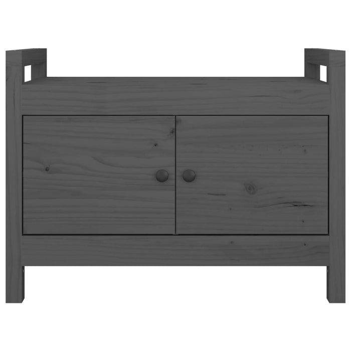 Panca da Ingresso Grigio 80x40x60 cm in Legno Massello di Pino 821781