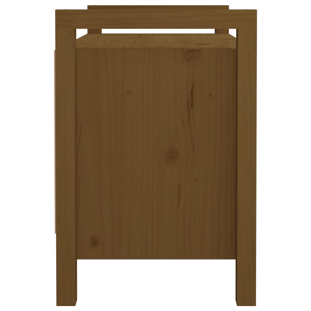 Panca da Ingresso Ambra 80x40x60 cm in Legno Massello di Pino 821782