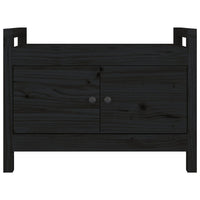 Panca da Ingresso Nero 80x40x60 cm in Legno Massello di Pino 821783