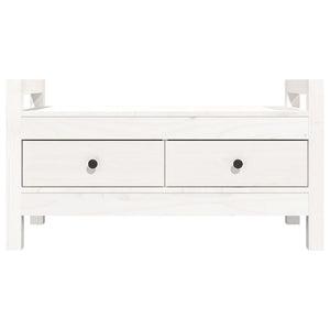 Panca da Ingresso Bianca 80x40x43 cm in Legno Massello di Pino 821785