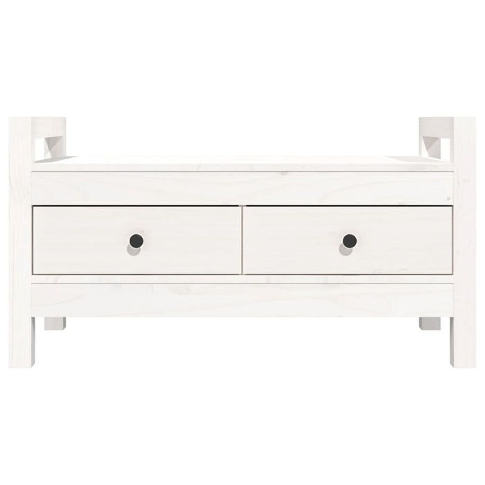 Panca da Ingresso Bianca 80x40x43 cm in Legno Massello di Pino 821785