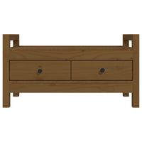 Panca da Ingresso Ambra 80x40x43 cm in Legno Massello di Pino 821787