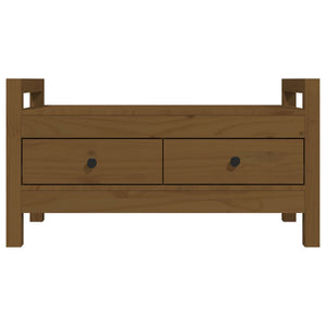 Panca da Ingresso Ambra 80x40x43 cm in Legno Massello di Pino 821787