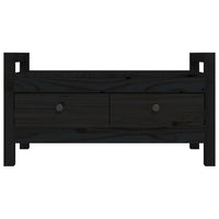 Panca da Ingresso Nero 80x40x43 cm in Legno Massello di Pino 821788