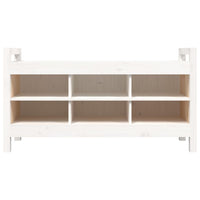 Panca da Ingresso Bianca 110x40x60 cm in Legno Massello di Pino cod mxl 40148