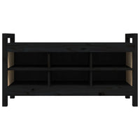 Panca da Ingresso Nero 110x40x60 cm in Legno Massello di Pino 821793