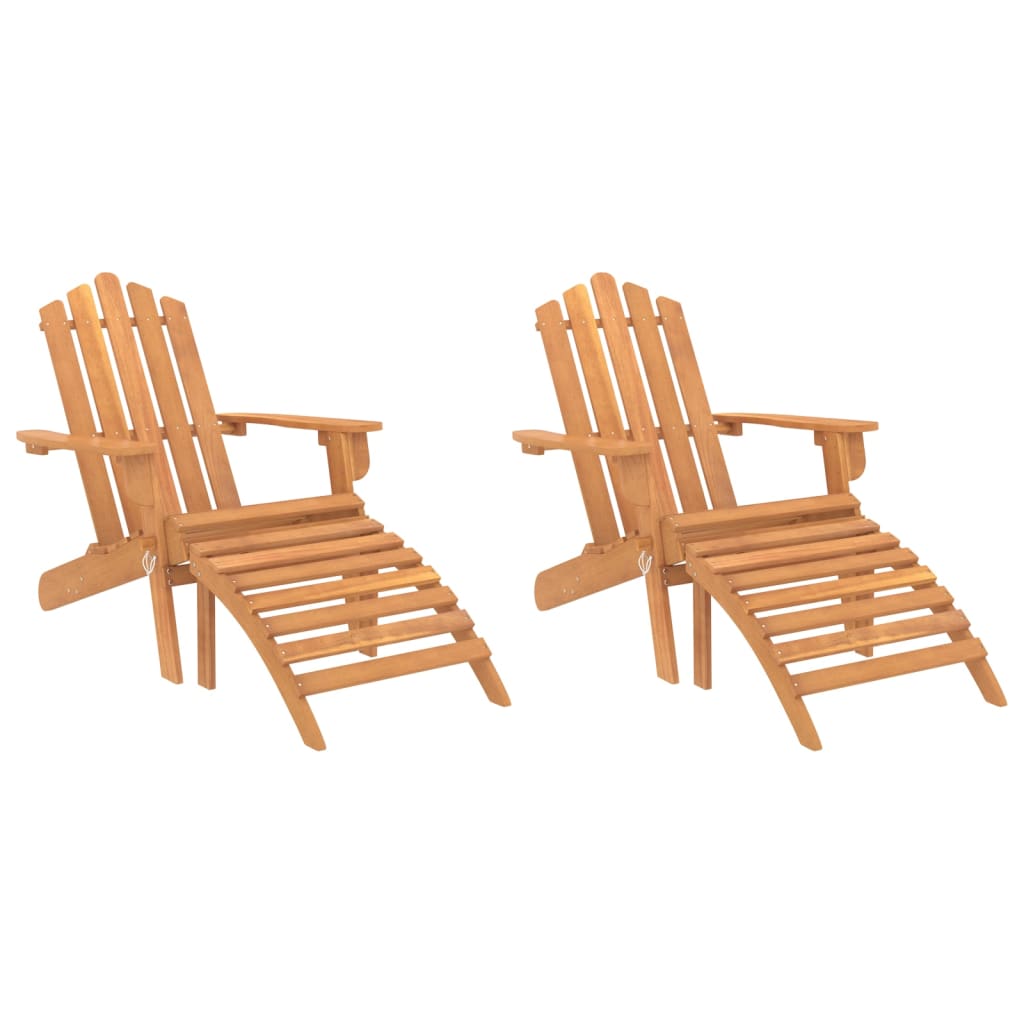 Sedie Giardino Adirondack Poggiapiedi 2pz Legno Massello Acacia 3145015