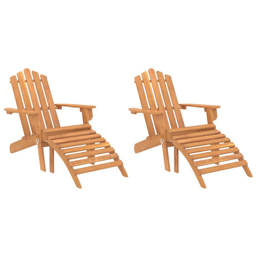 Sedie Giardino Adirondack Poggiapiedi 2pz Legno Massello Acacia 3145015