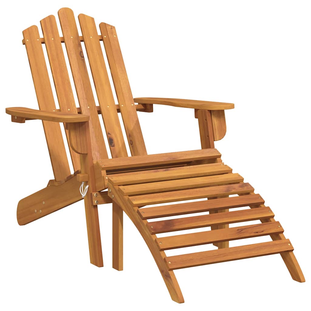 Sedie Giardino Adirondack Poggiapiedi 2pz Legno Massello Acacia 3145015