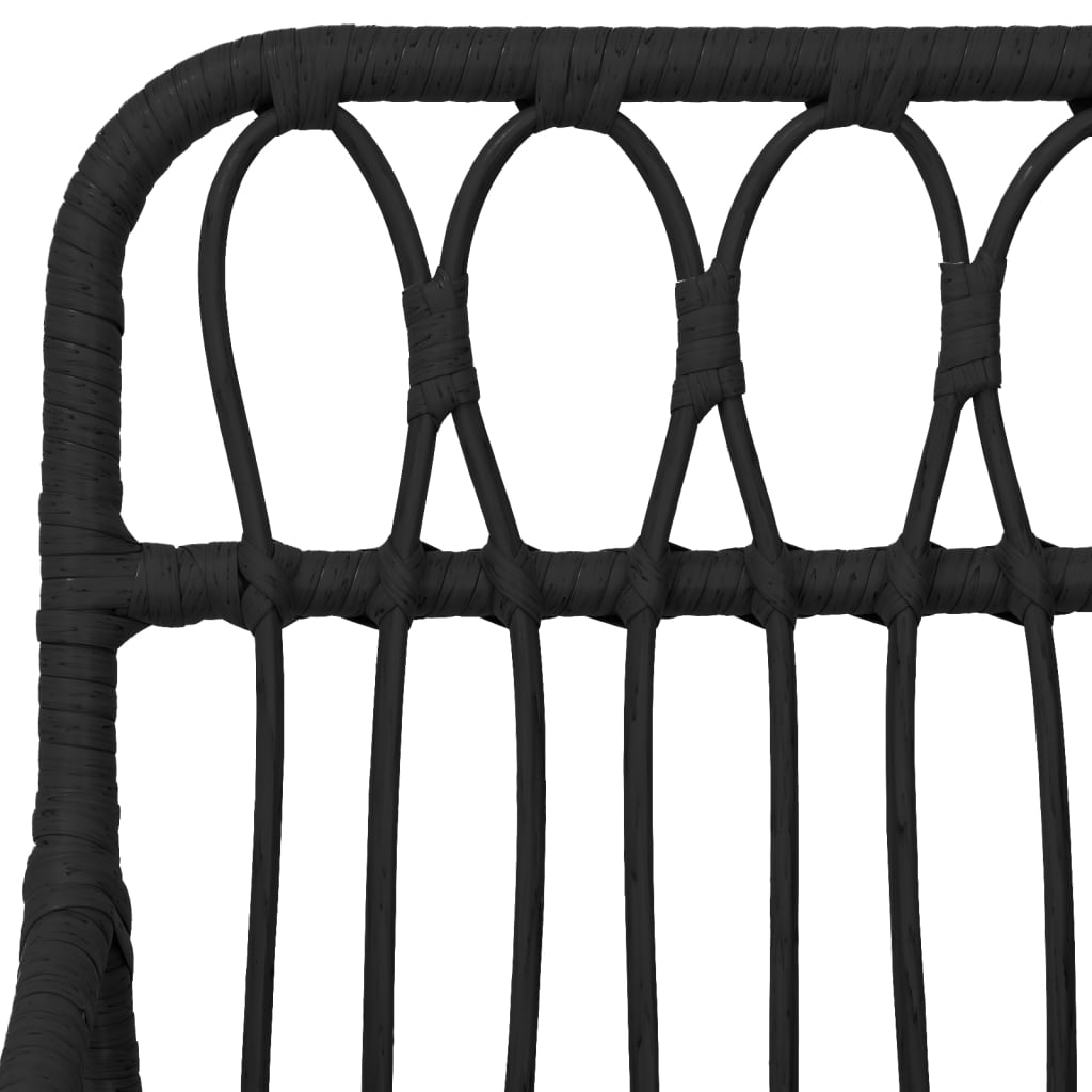 Sedie da Giardino 2pz con Braccioli Nero 56x64x80 cm Rattan PE cod mxl 16626