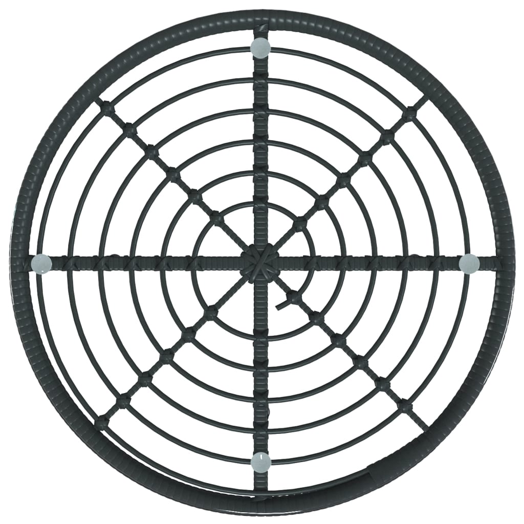 Tavolo da Pranzo Nero Ø80 cm Vetro Temperato e Acciaio 319437